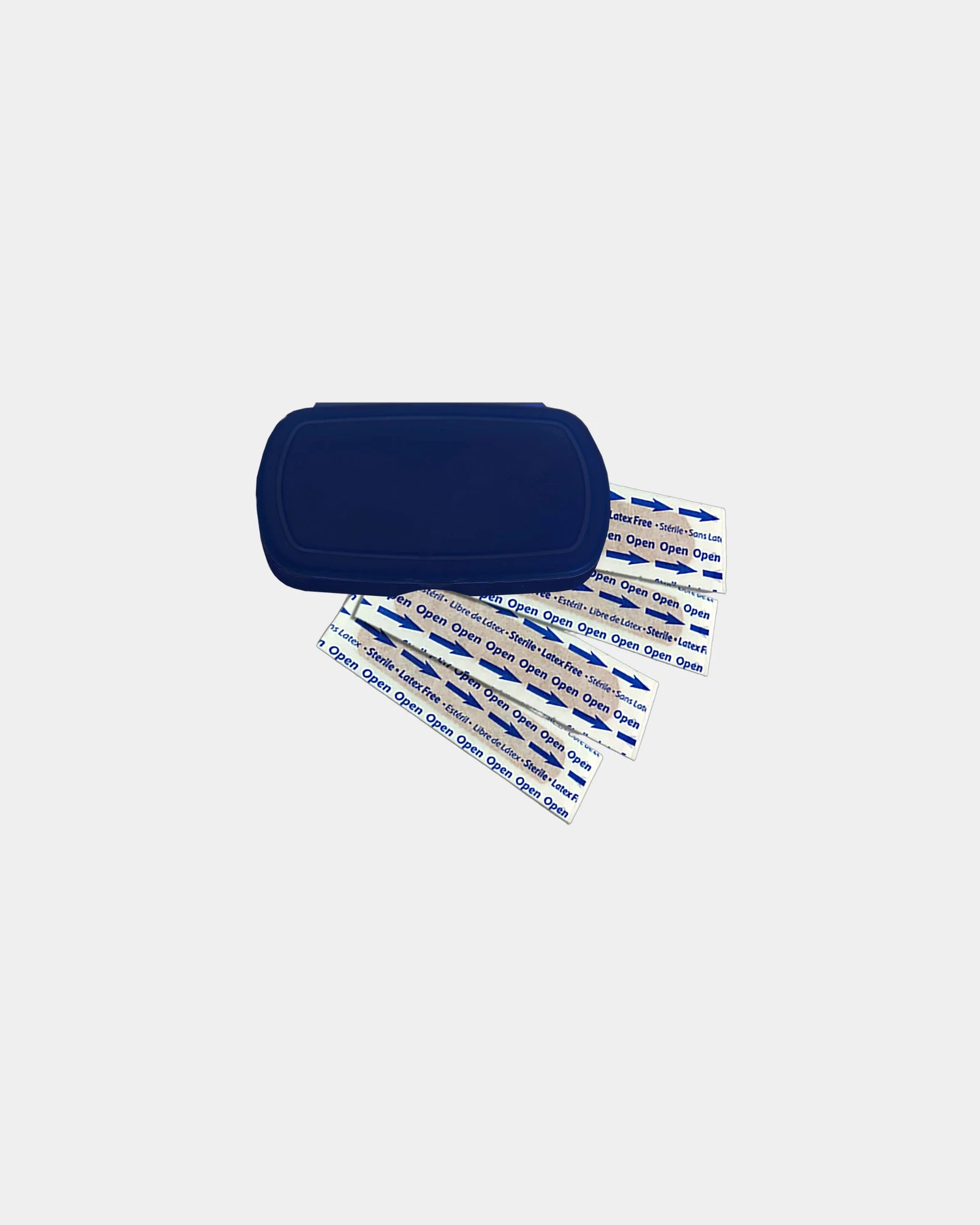 Custom compact bandage kit with 4 adhesive bandages - Navy Blue