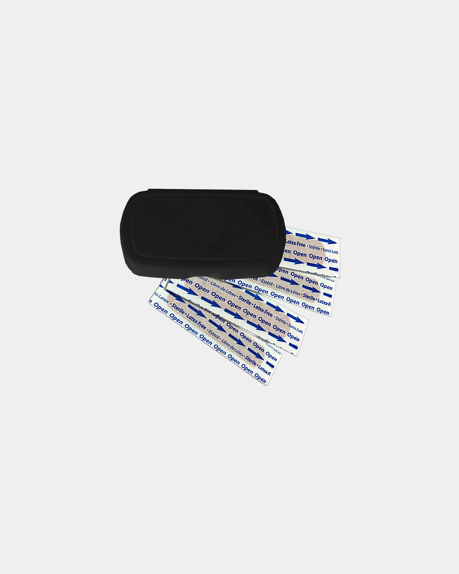Custom compact bandage kit with 4 adhesive bandages - Black