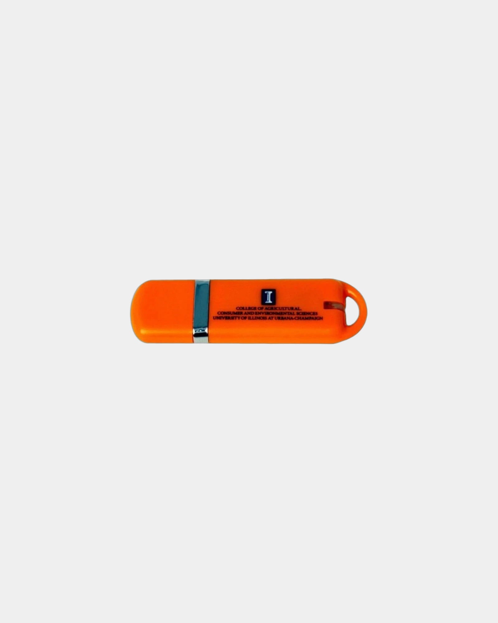 Custom plastic USB flash drive with D-ring cap - Orange
