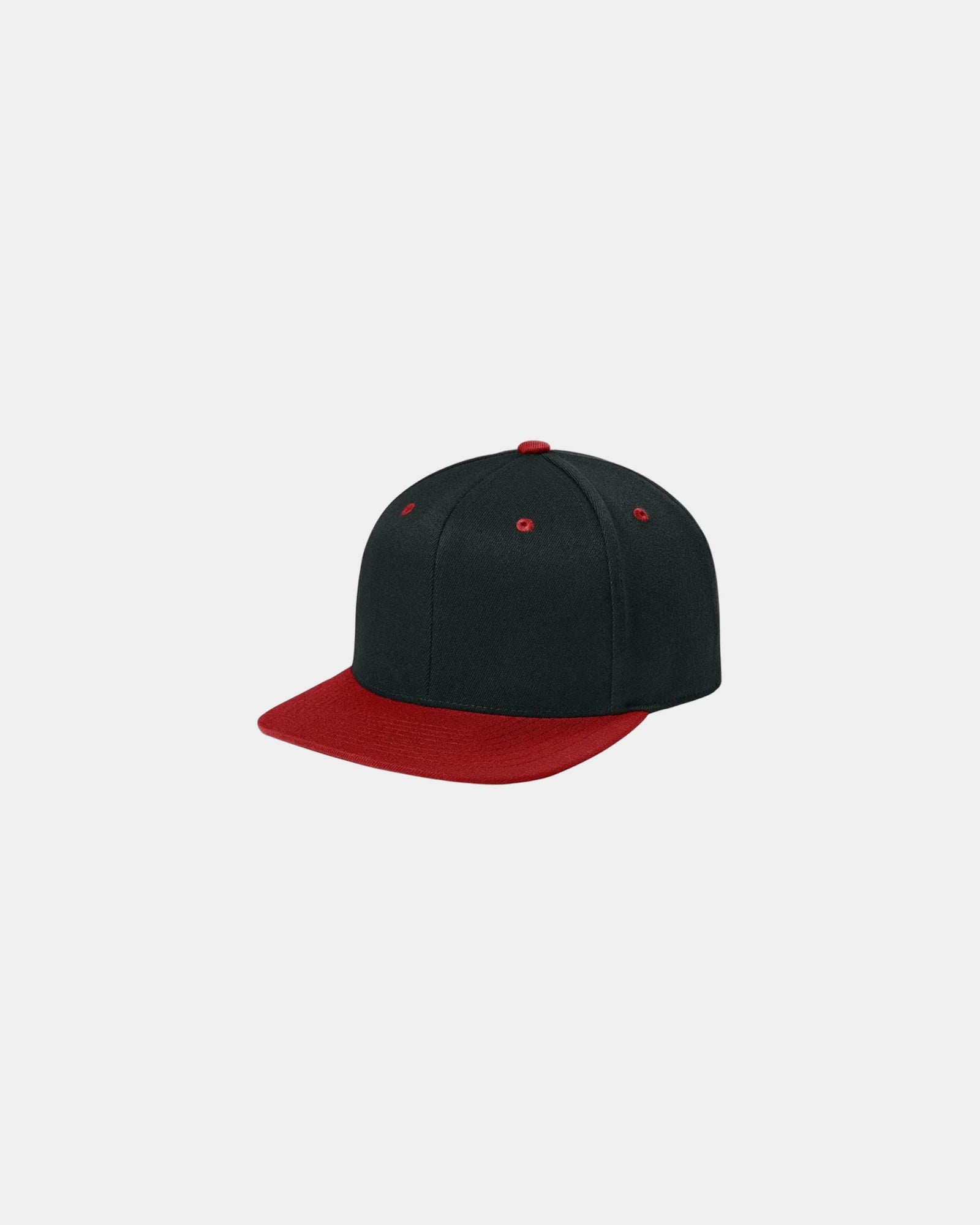 Custom structured snapback cap Flexfit 110 flat bill - Black/ Red