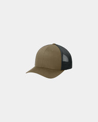 Custom mesh snapback cap Flexfit 110 trucker style - Coyote Brown/ Black