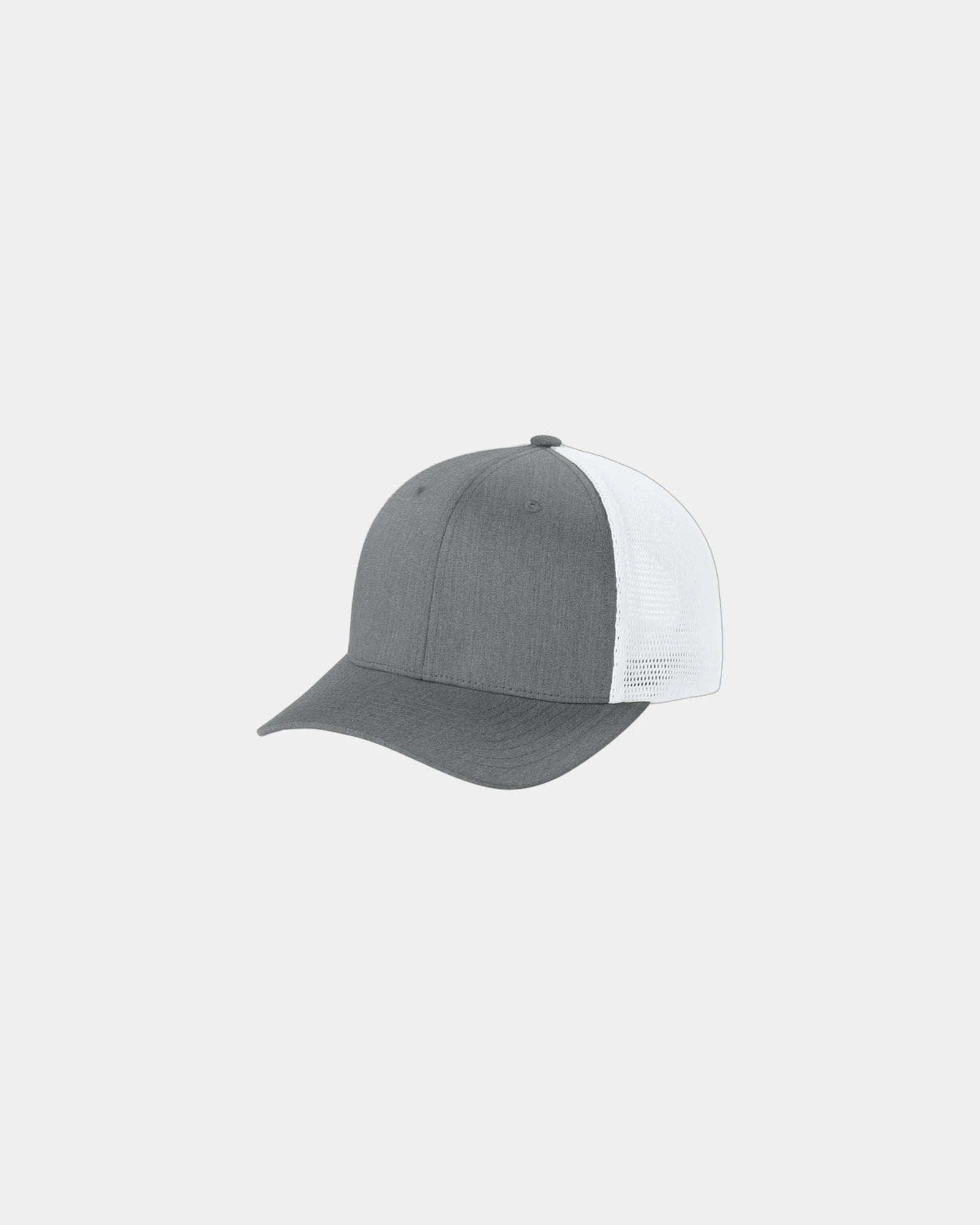 Custom mesh snapback cap Flexfit 110 trucker style - Heather Grey/ White