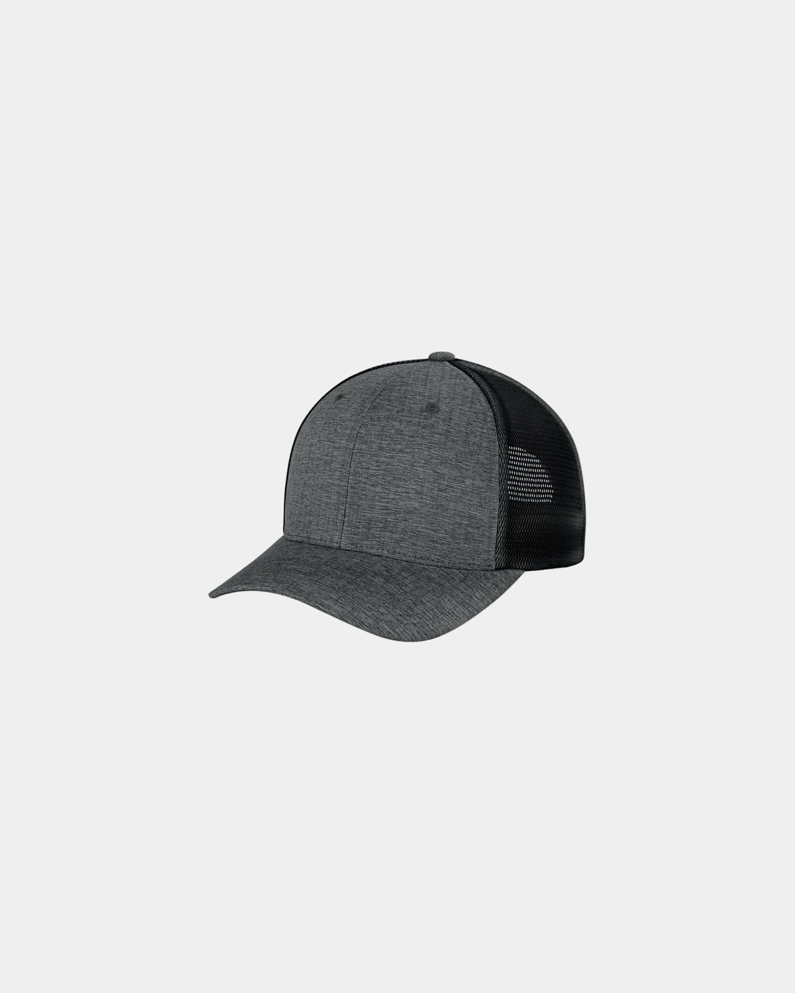Custom mesh snapback cap Flexfit 110 trucker style - Melange Charcoal/ Black