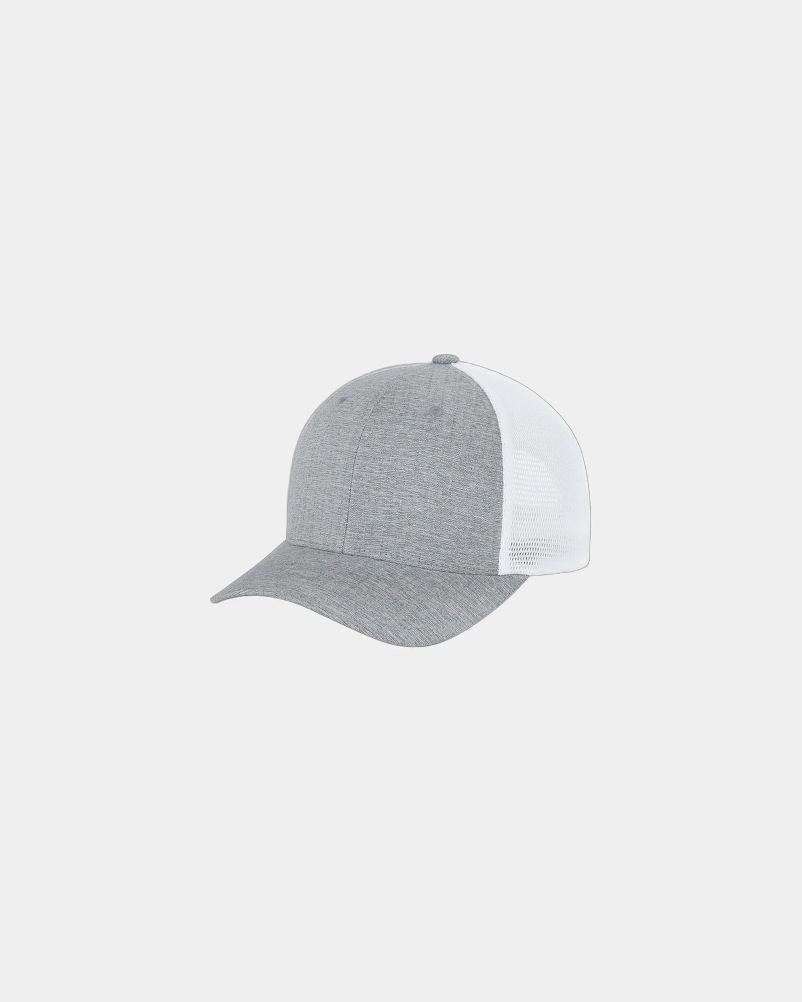 Custom mesh snapback cap Flexfit 110 trucker style - Melange Silver/ White
