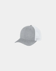 Custom mesh snapback cap Flexfit 110 trucker style - Melange Silver/ White