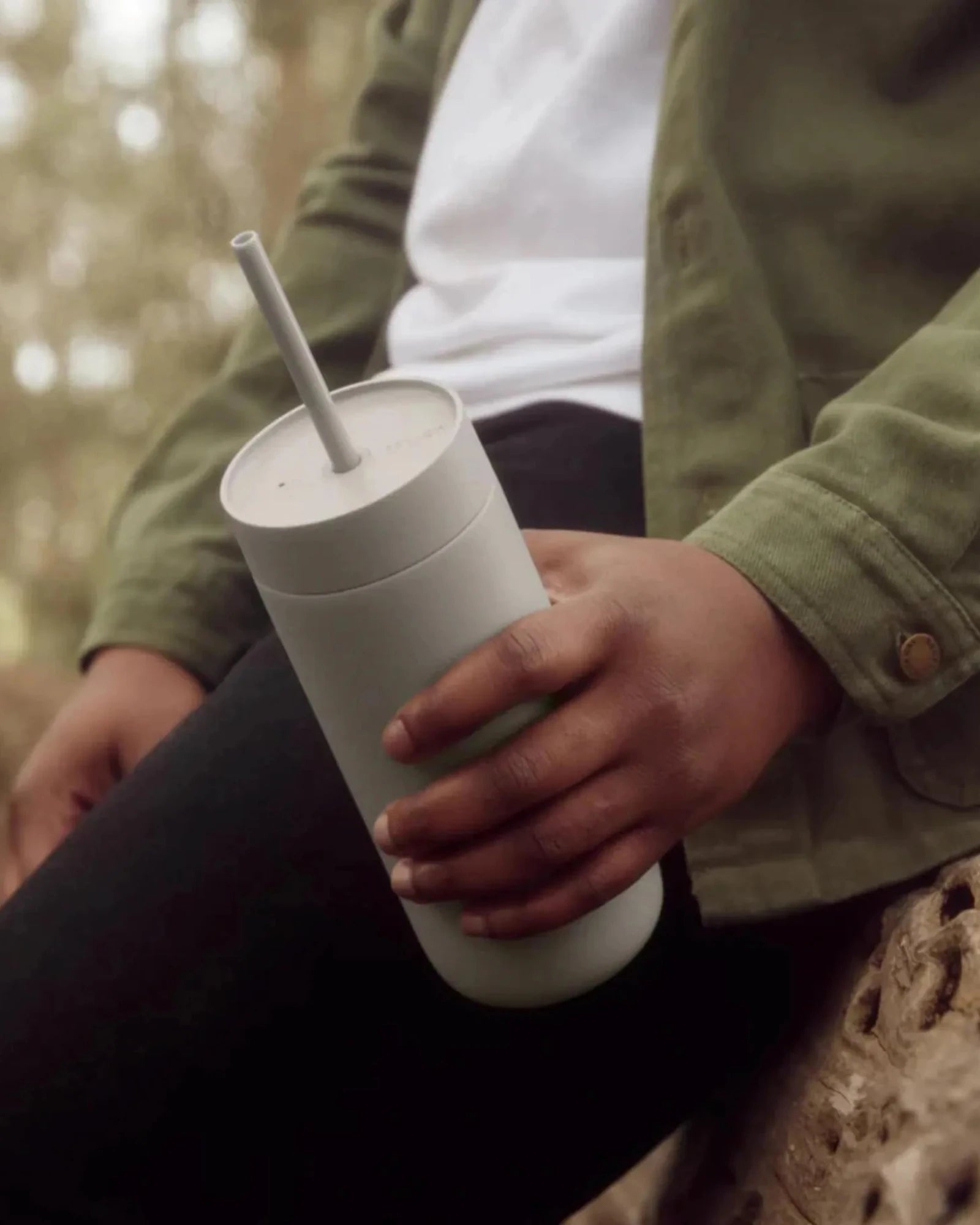 Custom ceramic-lined 16-oz insulated tumbler with lid - 1