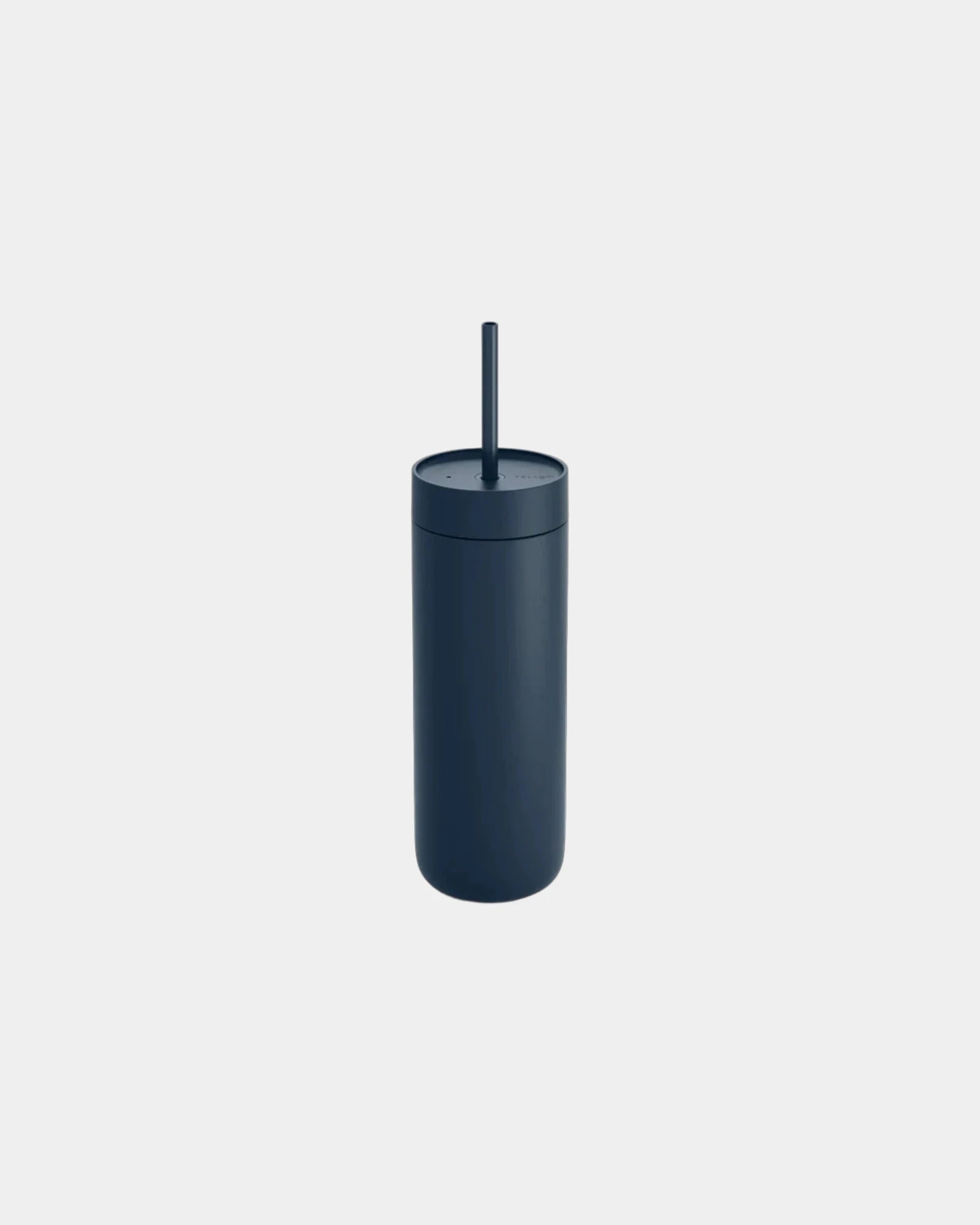 Custom ceramic-lined 20 oz insulated tumbler with straw - Stone Blue