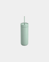 Custom ceramic-lined 20 oz insulated tumbler with straw - Mint Chip
