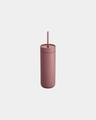 Custom ceramic-lined 20 oz insulated tumbler with straw - Desert Rose