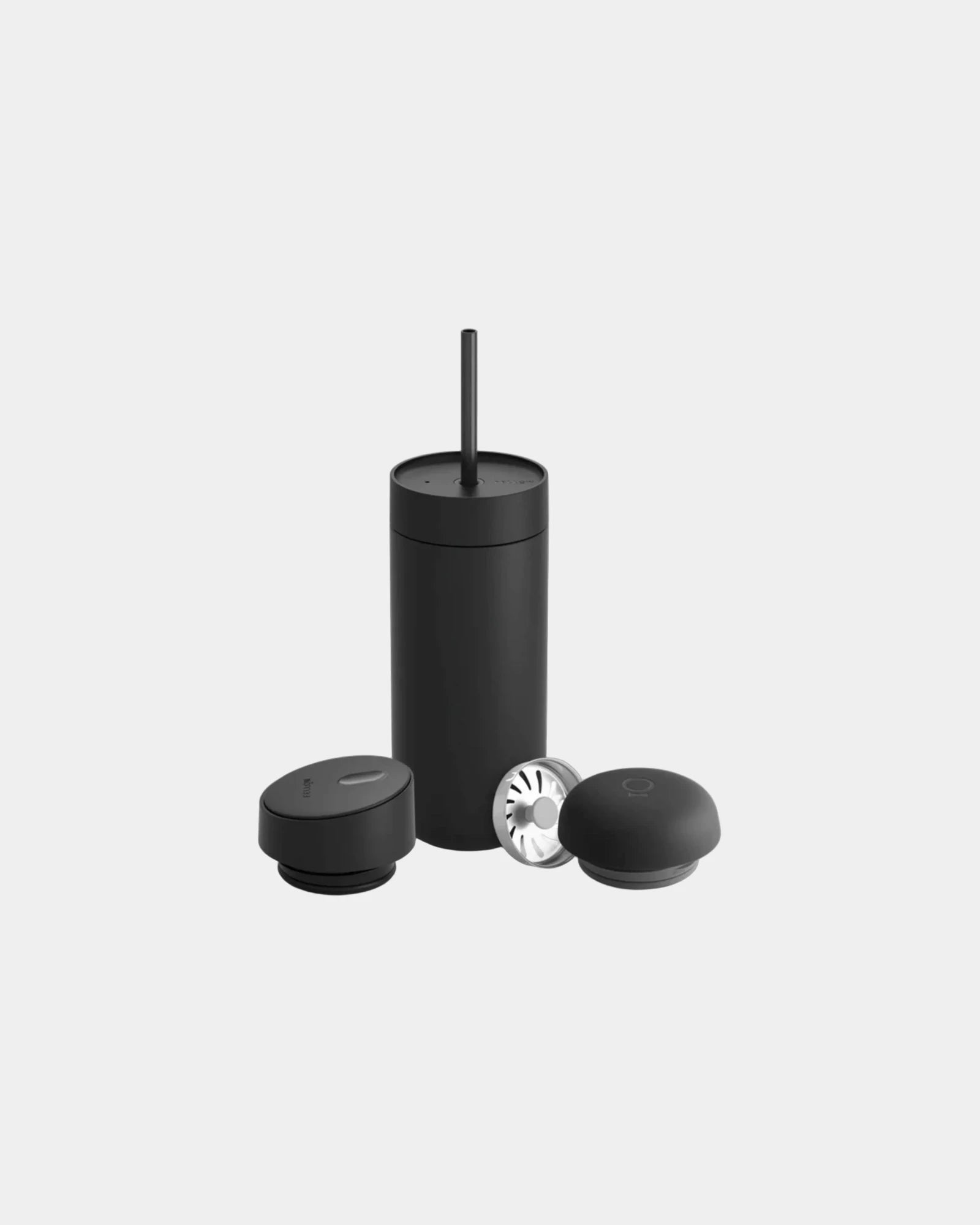 Custom 16 oz insulated travel mug 3-in-1 lid system - Matte Black