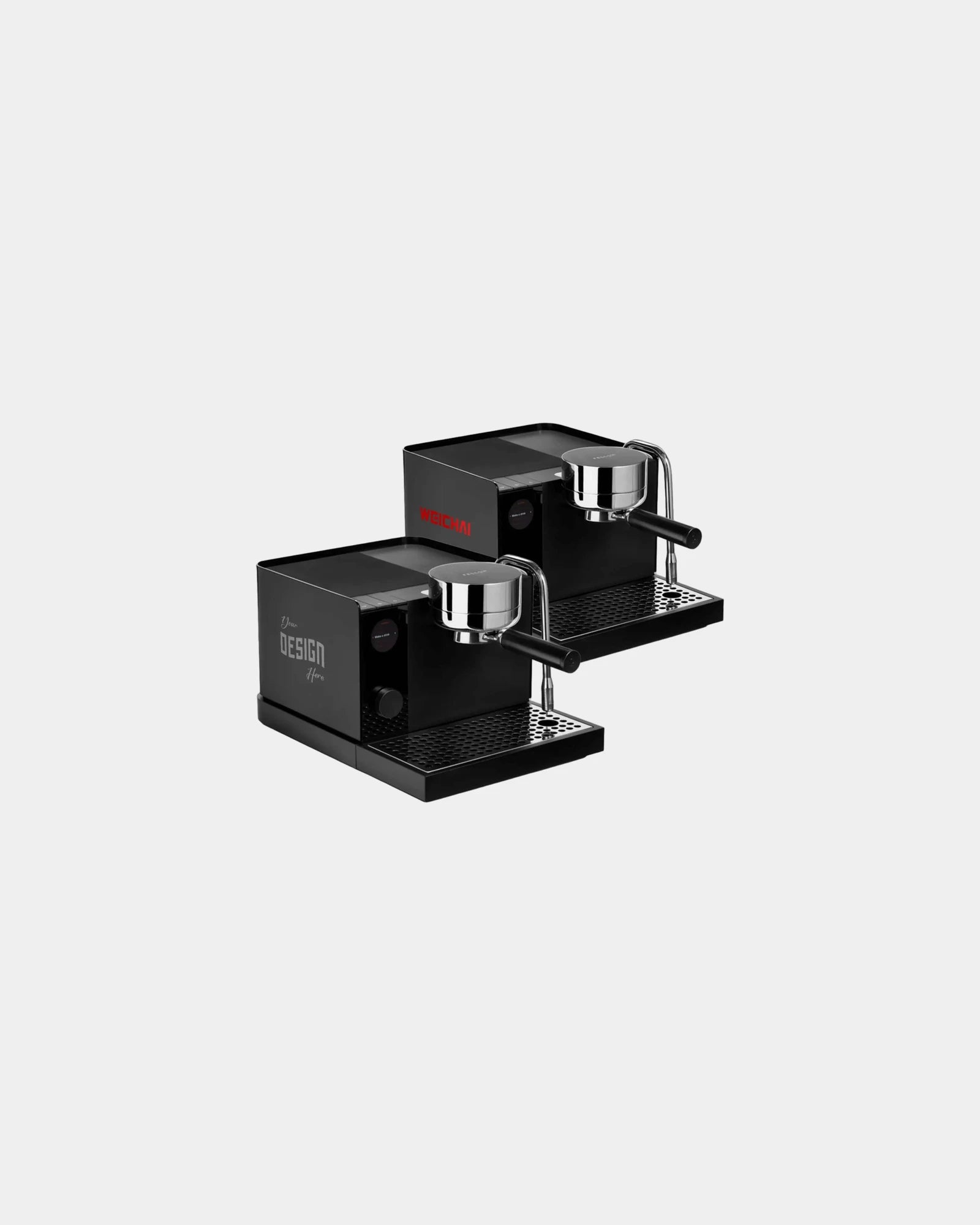 Custom stainless steel espresso machine with steam wand - Black