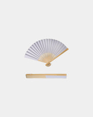 Custom bamboo folding handheld fan with paper design - 1