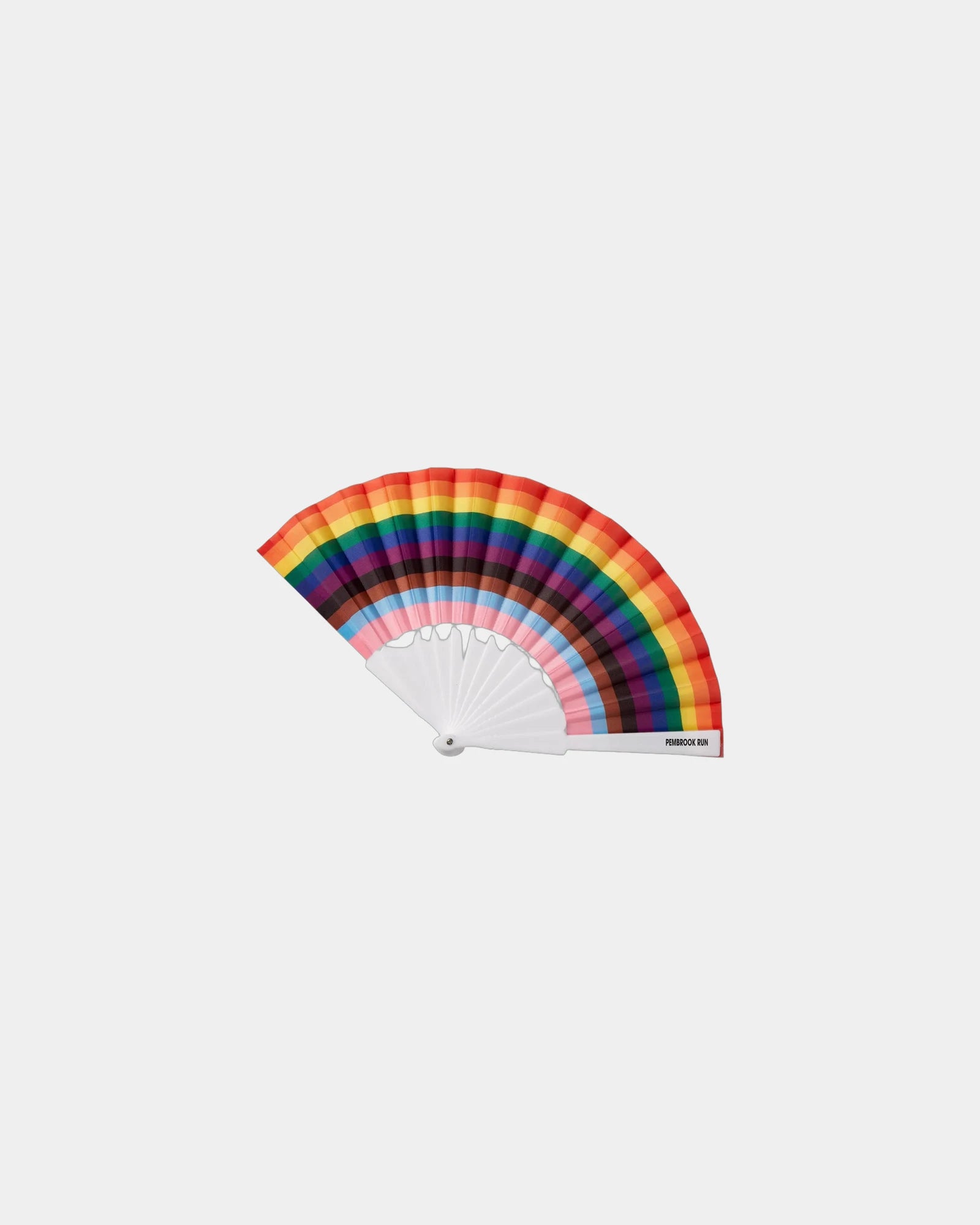 Custom polyester folding handheld fan with rainbow print - Rainbow