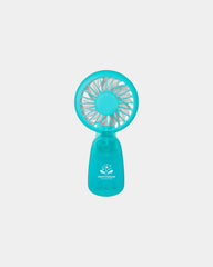 Custom ABS plastic clip-on fan with 3 speed settings - Tahiti Blue