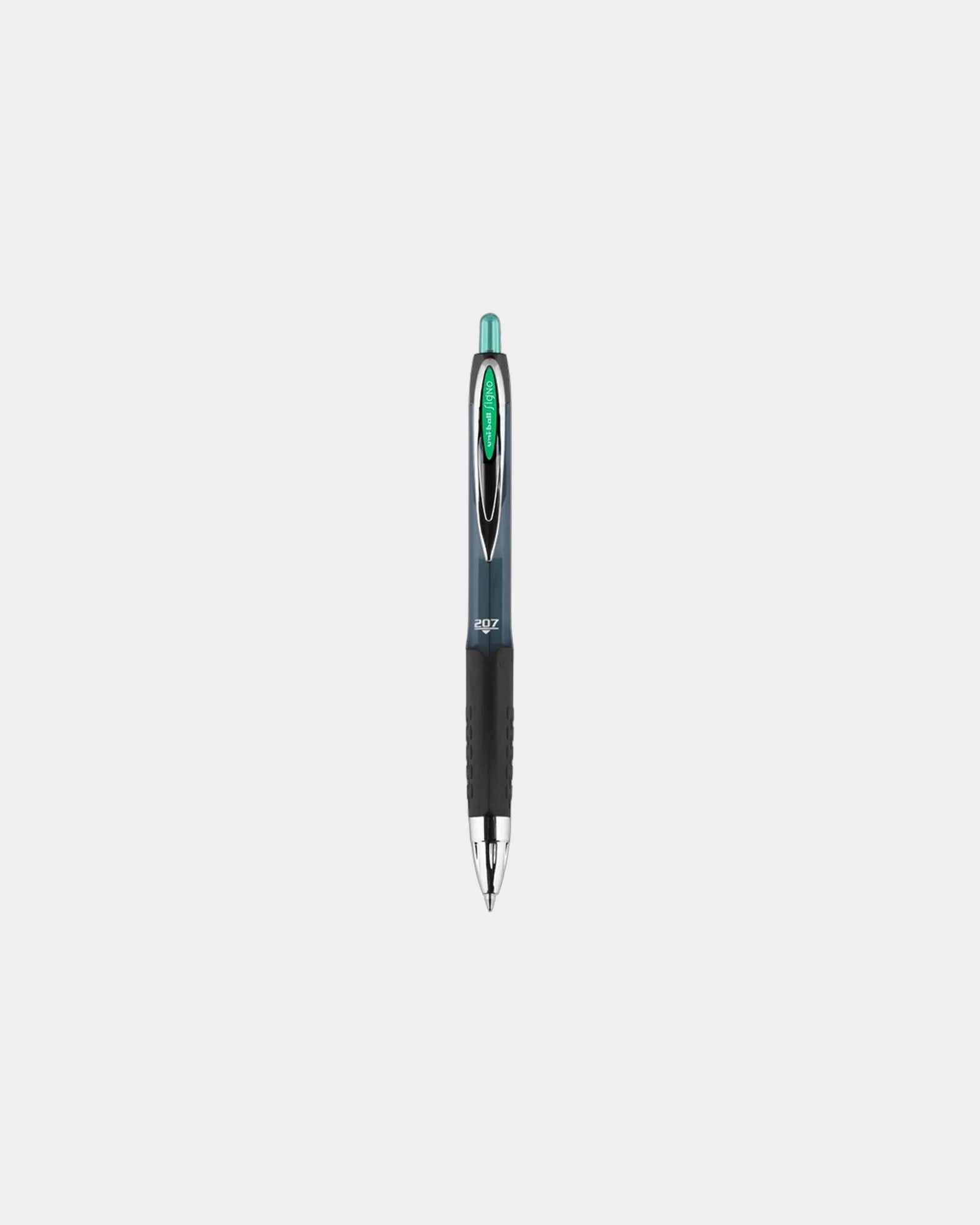 Custom refillable 0.7mm gel pen with textured grip - Green