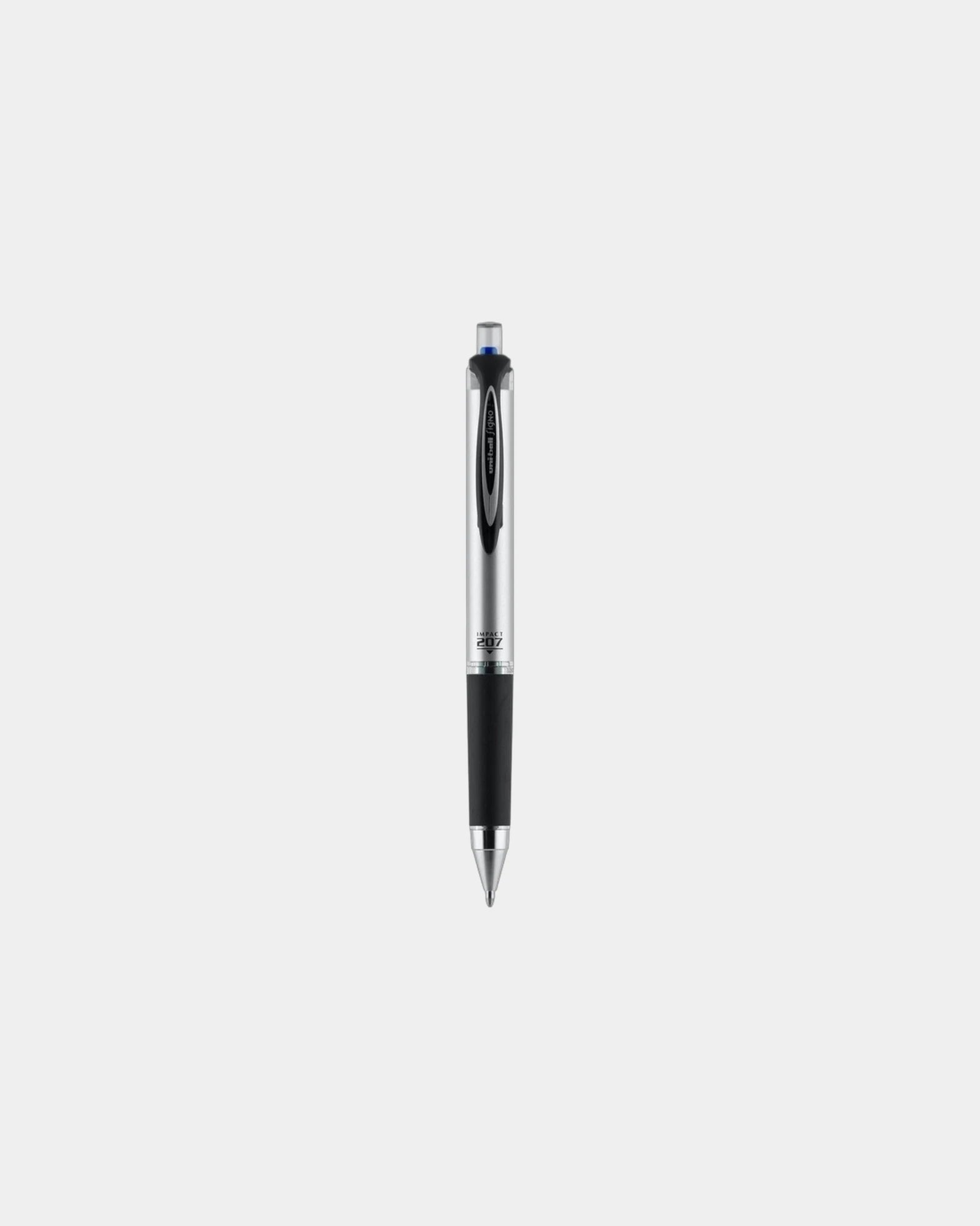 Custom 1.0mm gel ink retractable pen with rubber grip - Blue