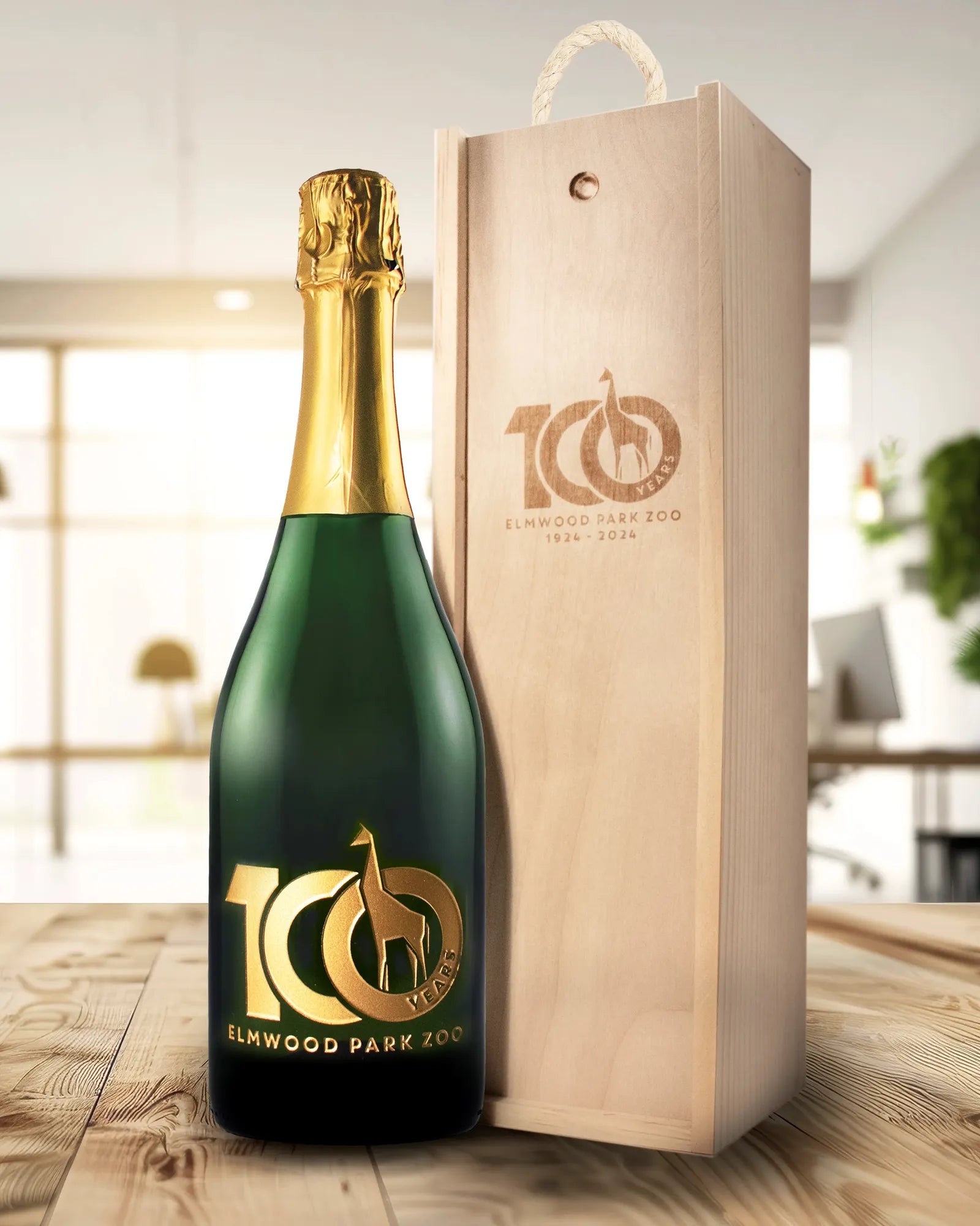 Custom laser-engraved wood box with etched wine set - 4