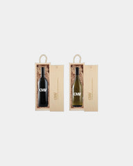 Custom laser-engraved wood box with etched wine bottle - 1