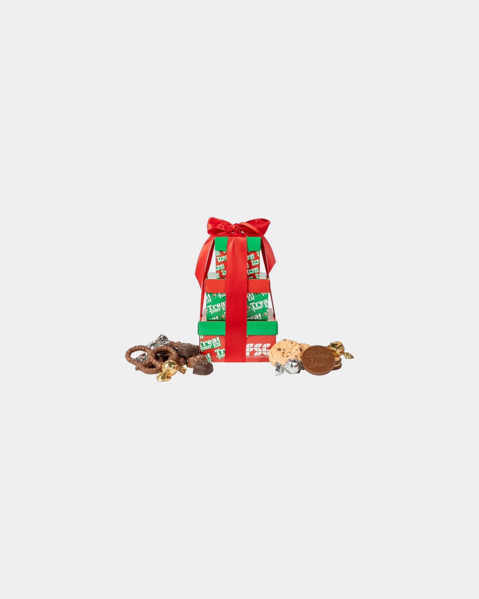 Custom full-color print square tower gift box set - White