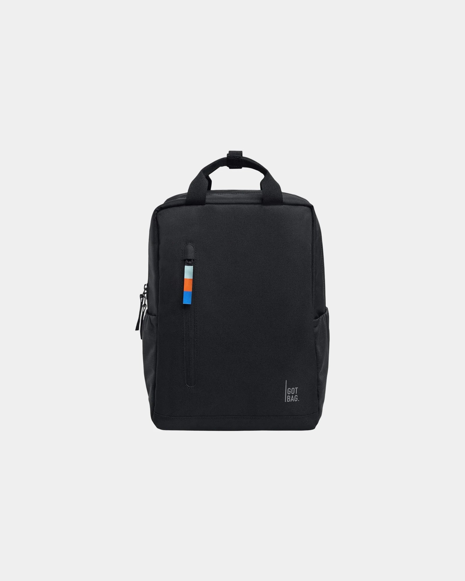 Custom recycled 14" laptop backpack water-repellent - Black