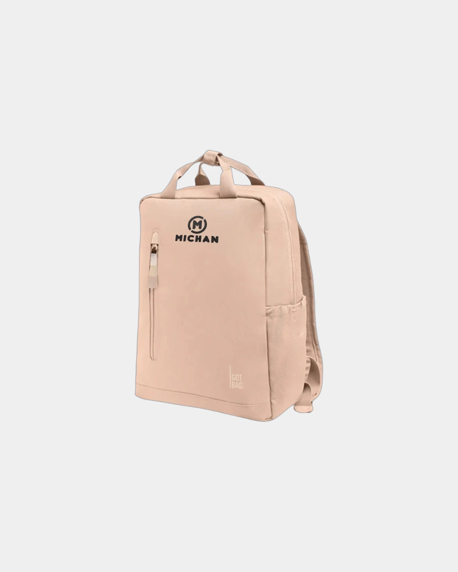 Custom recycled 14" laptop backpack water-repellent - Monochrome Pearl Monochrome