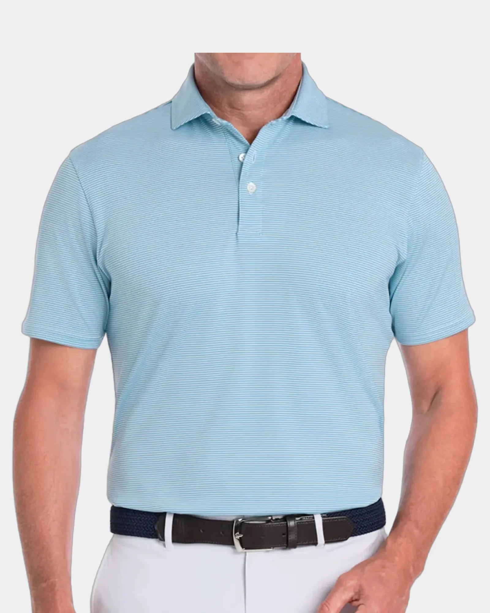 Custom UPF 50+ men's performance polo shirt - Harbor & White