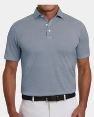 Custom UPF 50+ men's performance polo shirt - Navy & White