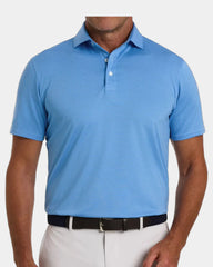 Custom UPF 50+ men's performance polo shirt - Horizon Blue & Vista Blue
