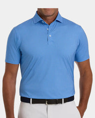 Custom UPF 50+ performance polo shirt for men - Horizon Blue