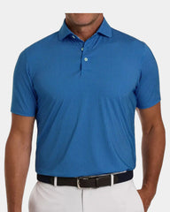 Custom UPF 50+ performance polo shirt for men - Maidstone Blue
