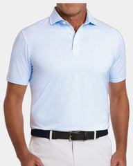 Custom UPF 50+ performance polo shirt for men - Horizon Blue