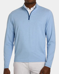 Custom UPF 50+ quarter-zip pullover for men's teams - Vista Blue