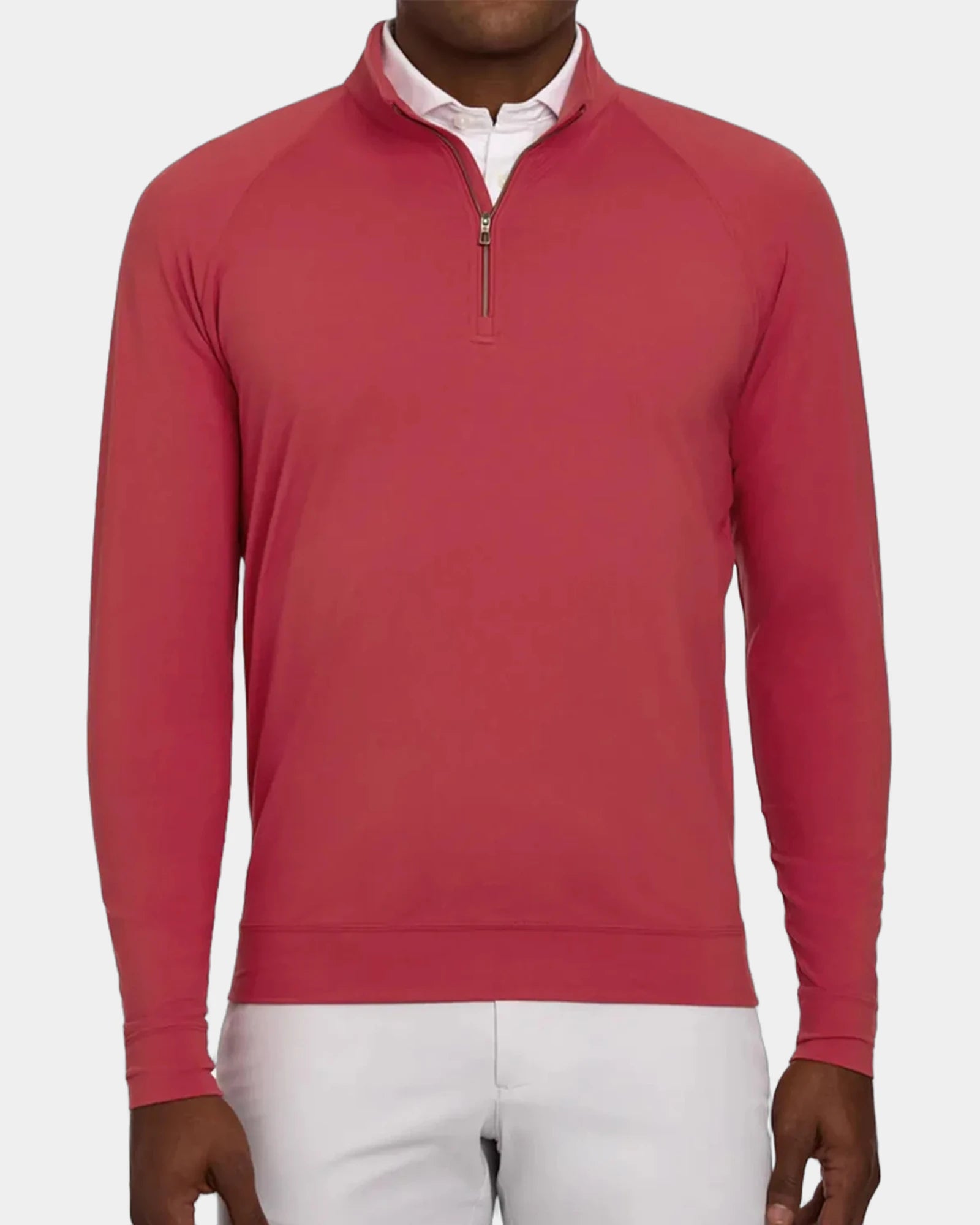 Custom UPF 50+ quarter-zip pullover with moisture-wicking - Liberty Red