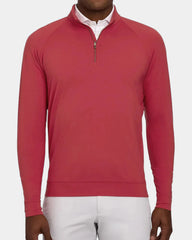 Custom UPF 50+ quarter-zip pullover with moisture-wicking - Liberty Red