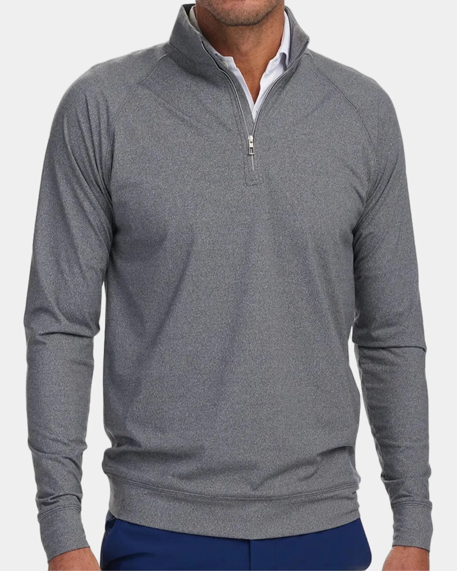 Custom UPF 50+ quarter-zip pullover with moisture-wicking - Charcoal