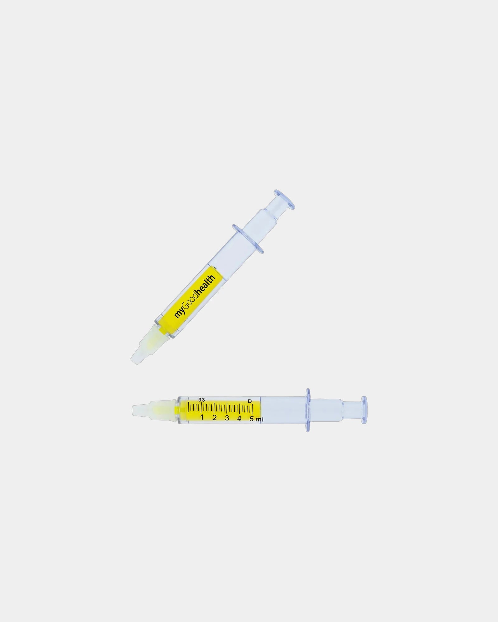 Custom syringe-shaped highlighter for medical teams - Yellow