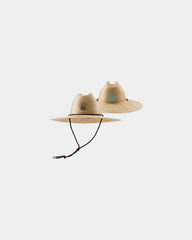 Custom packable palm straw hat with logo print - Brown Palm