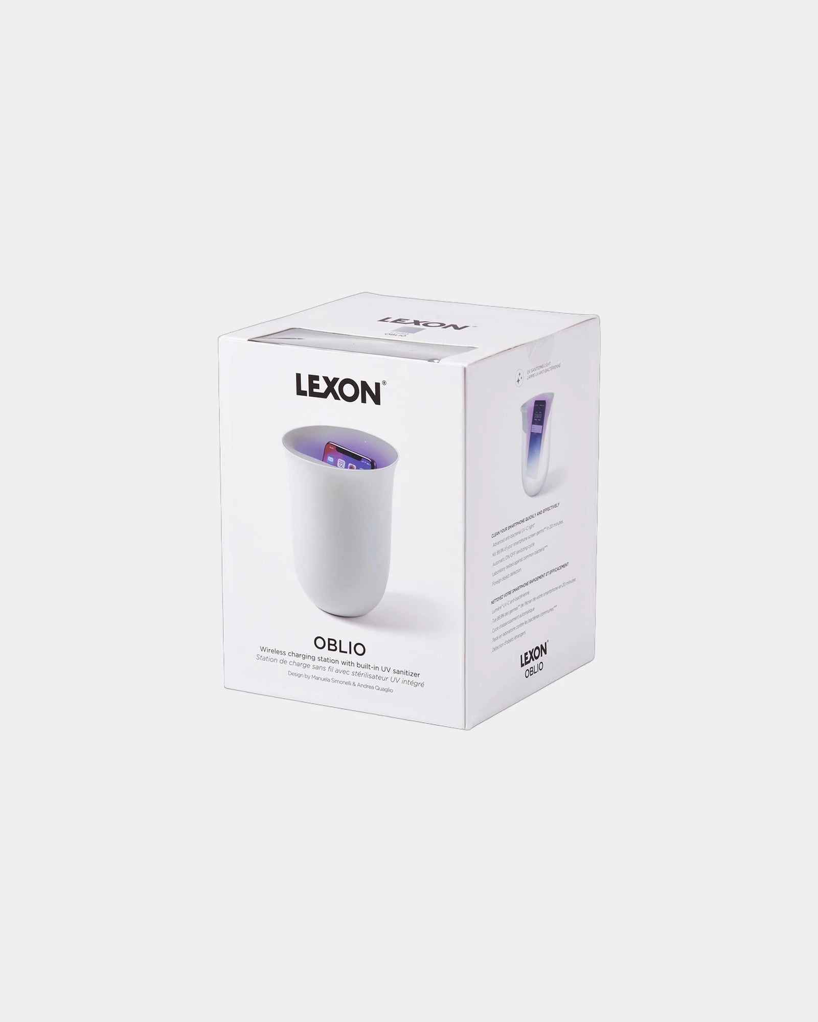Custom wireless charging sanitizer Lexon Oblio - White