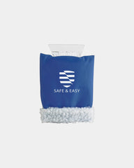 Custom ice scraper mitten with pile lining 9.5x6.5 - Blue