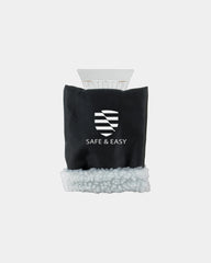 Custom ice scraper mitten with pile lining 9.5x6.5 - Black