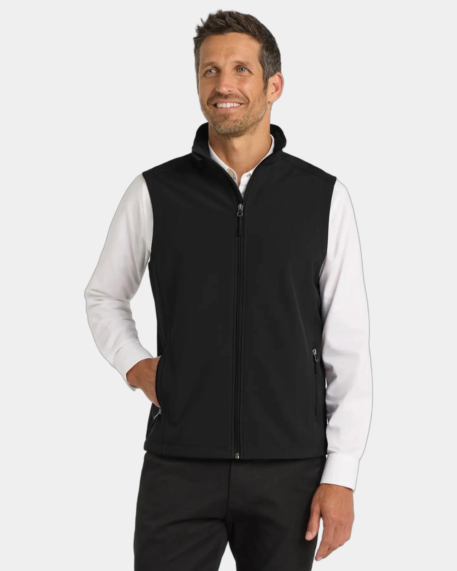 Custom water-resistant Port Authority Core Soft Shell Vest - Black