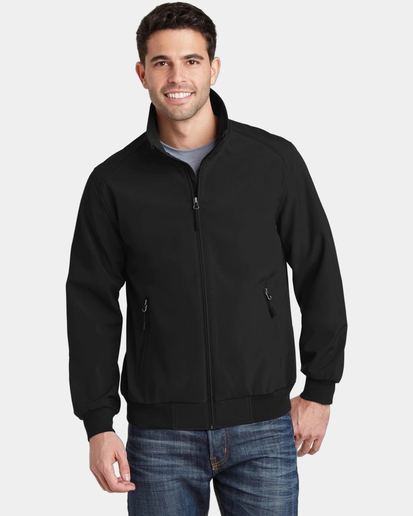Custom soft shell bomber jacket Port Authority - Black