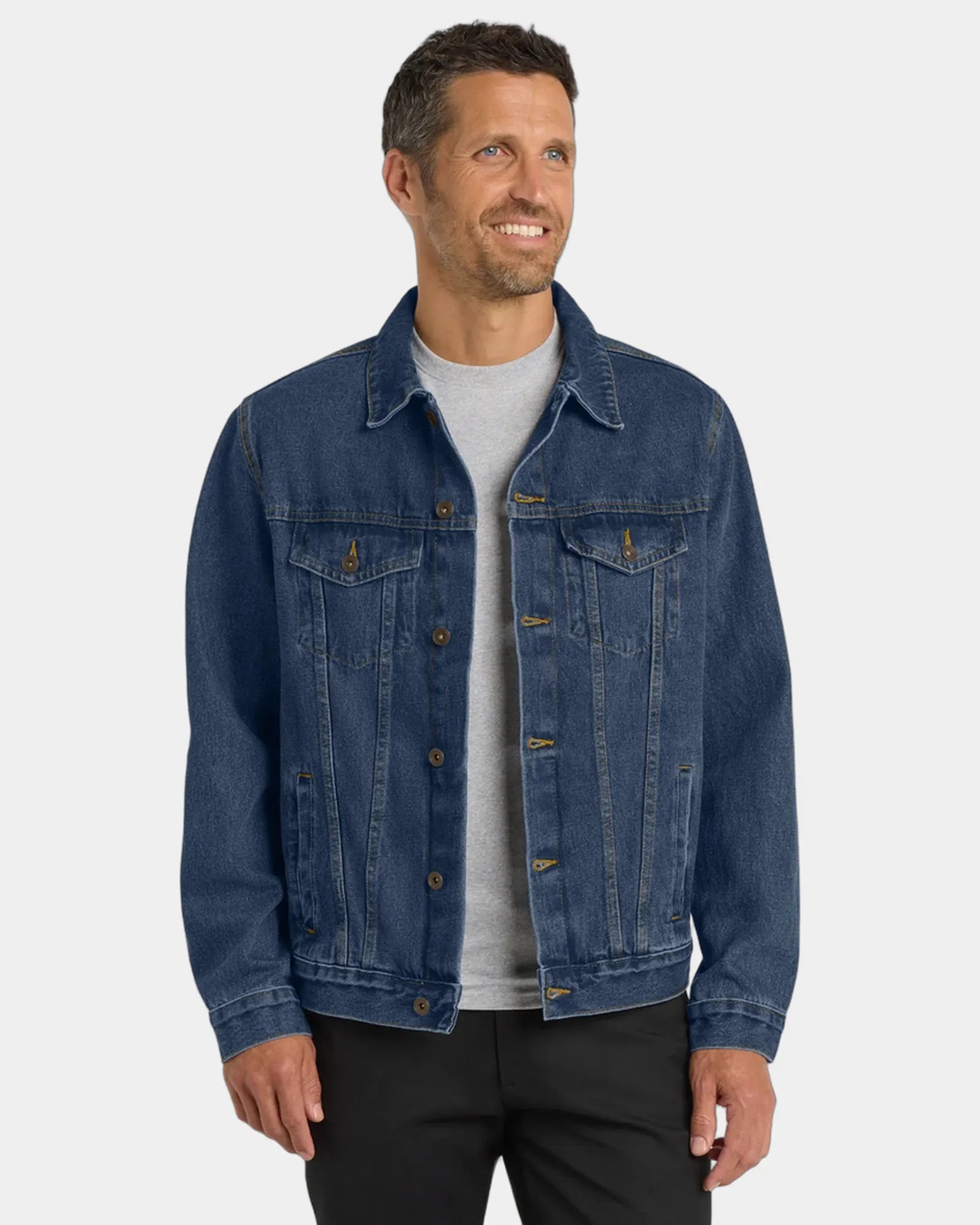 Custom Port Authority modern-fit denim jacket - Denim