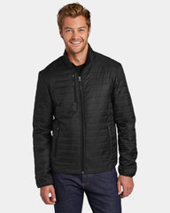 Custom Packable Puffy Jacket Port Authority Water-Repellent - Deep Black