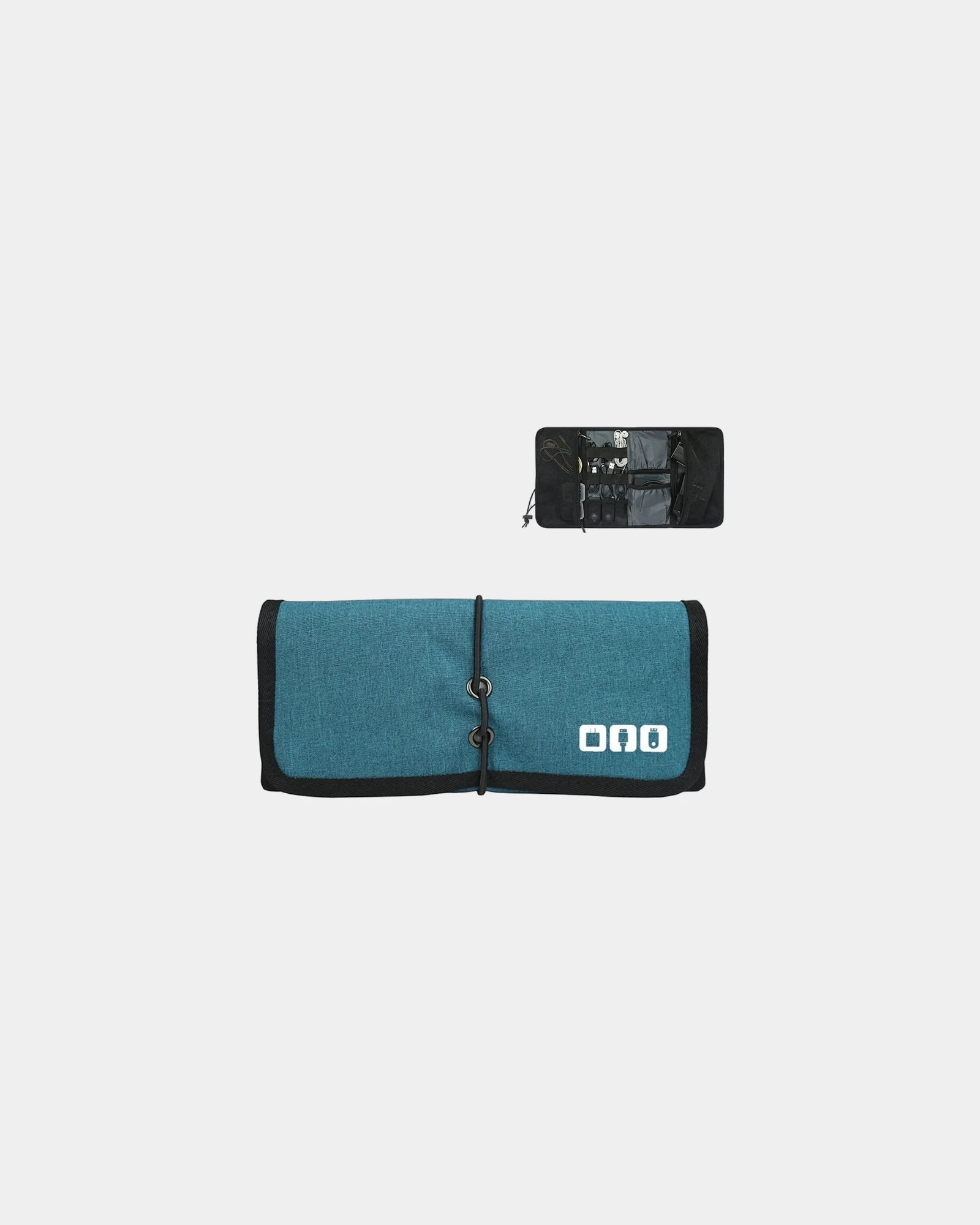 Custom nylon tech roll-up organizer for cables, gear - 6
