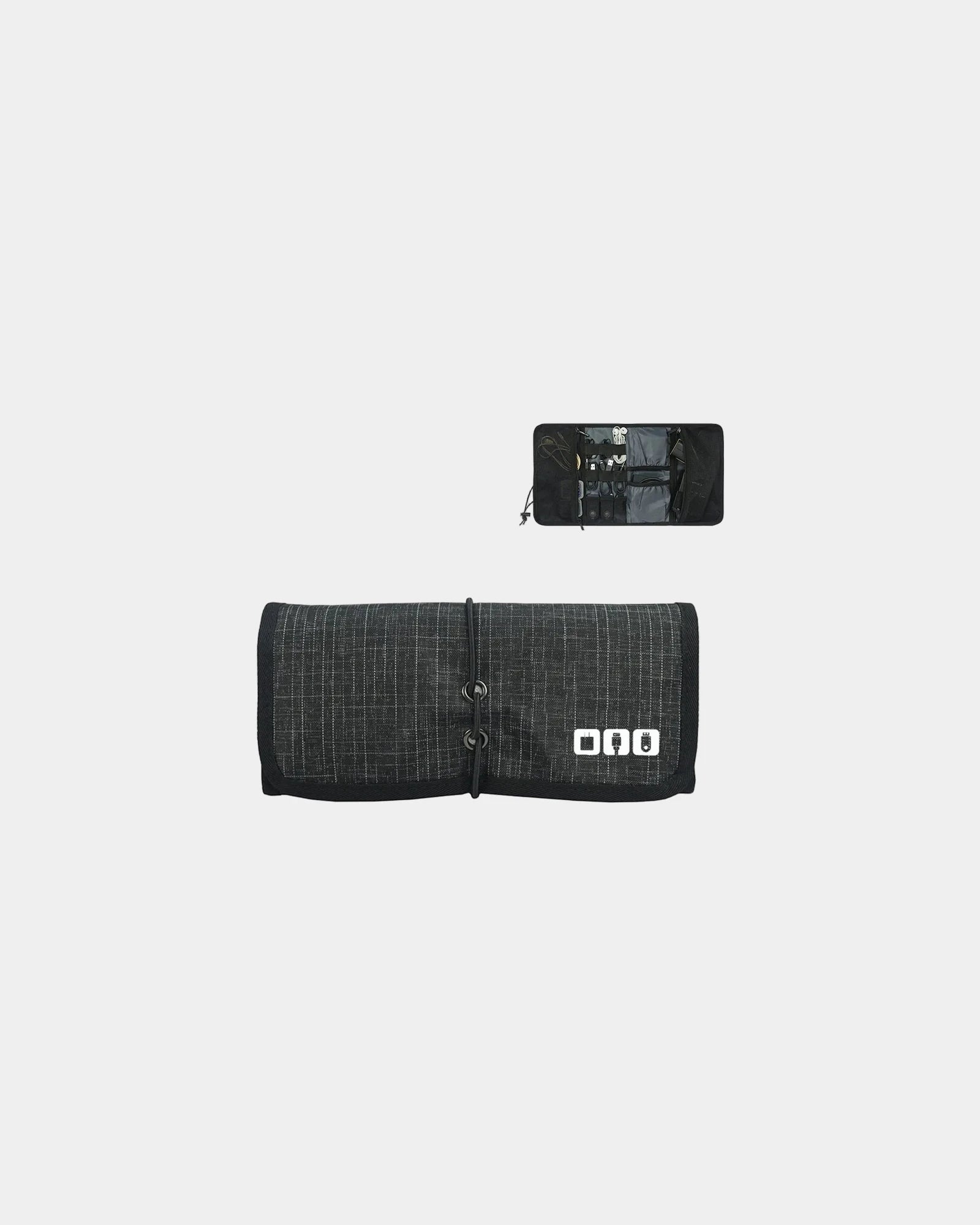 Custom nylon tech roll-up organizer for cables, gear - 7