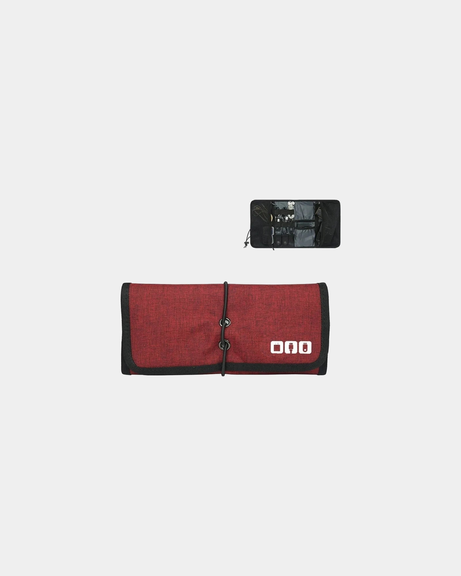Custom nylon tech roll-up organizer for cables, gear - 3