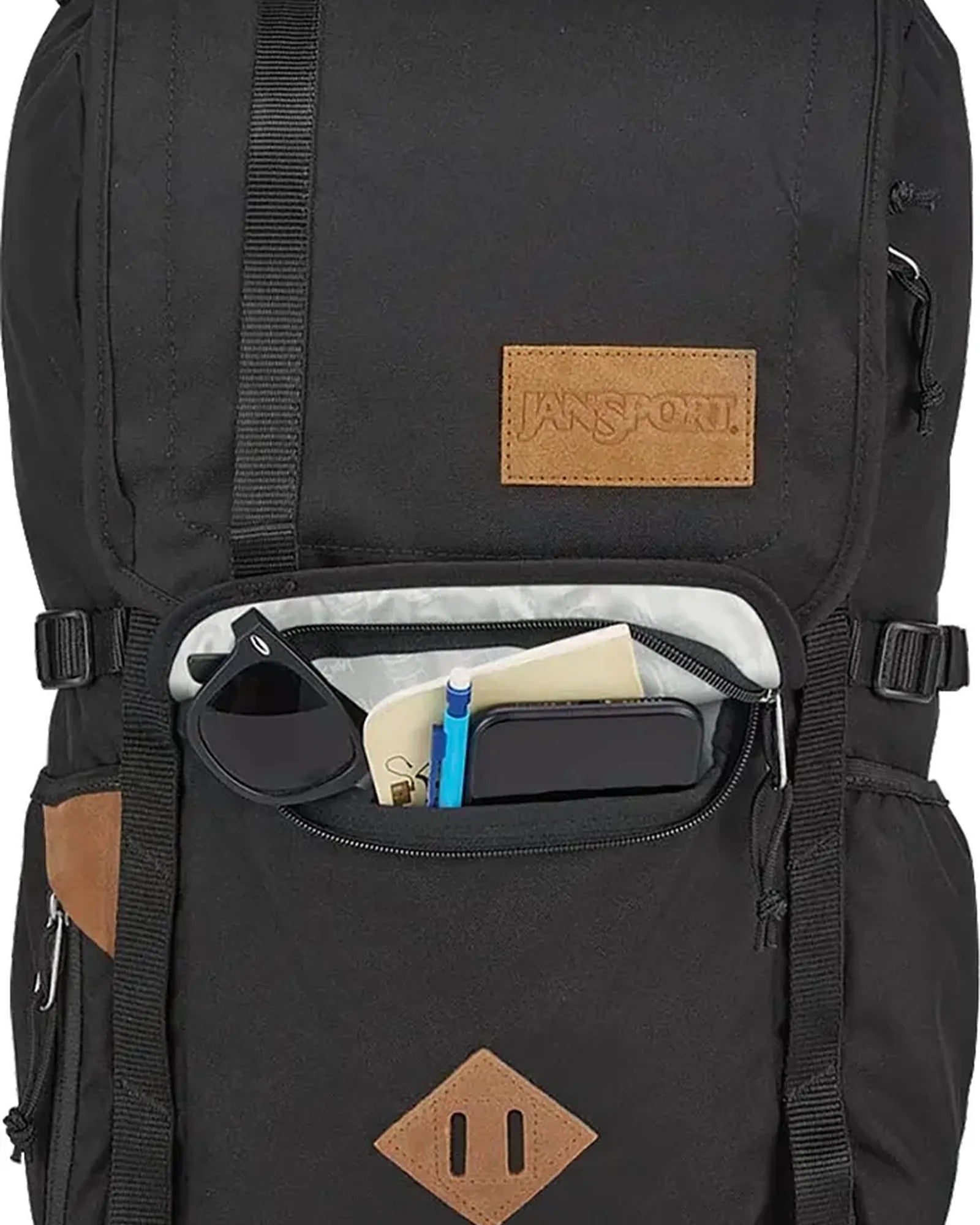 Custom 28L laptop backpack with bonded leather trim - 11