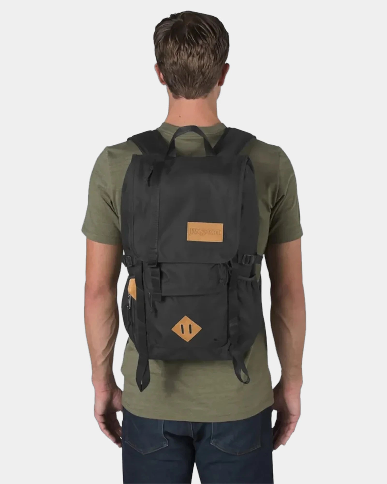 Custom 28L laptop backpack with bonded leather trim - 4