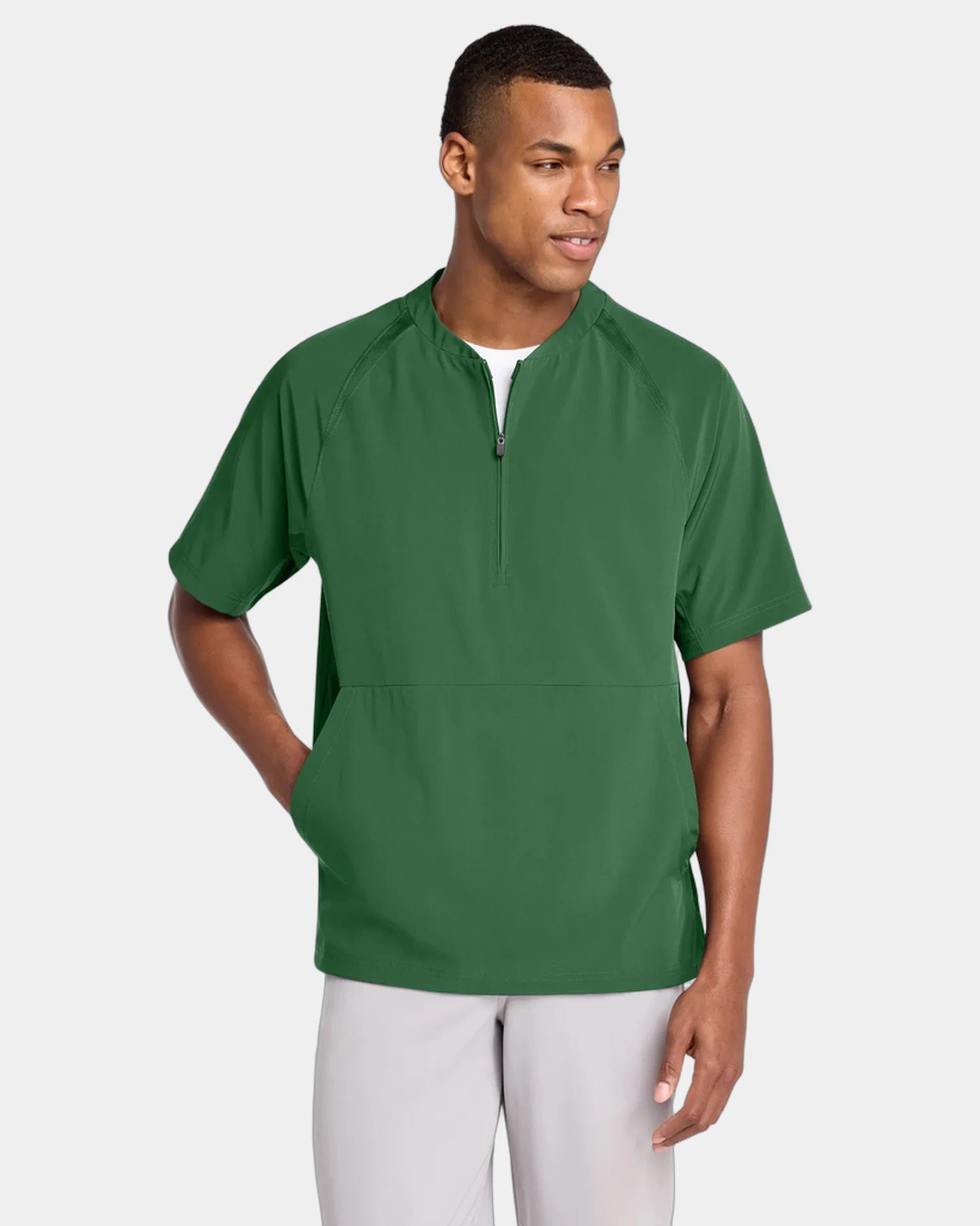 Custom moisture-wicking Sport-Tek Repeat 1/2-Zip jacket - Forest Green